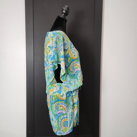 Lauren Ralph Lauren Colorful Paisley Mesh Coverup Size Medium - Picture 6 of 12